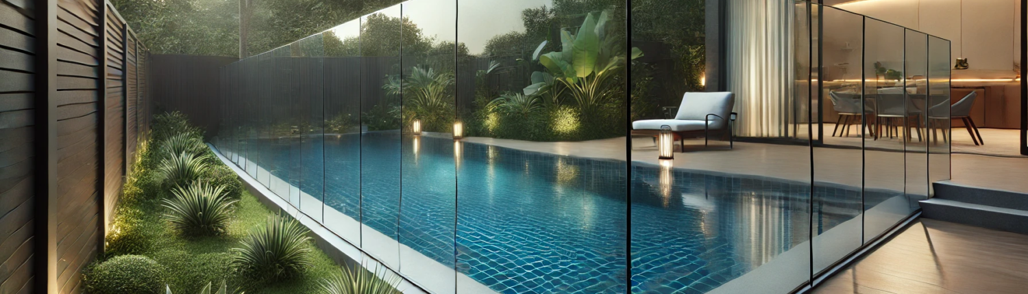Frameless and semi-frameless glass pool fencing in Aberfeldie, showcasing modern and durable design